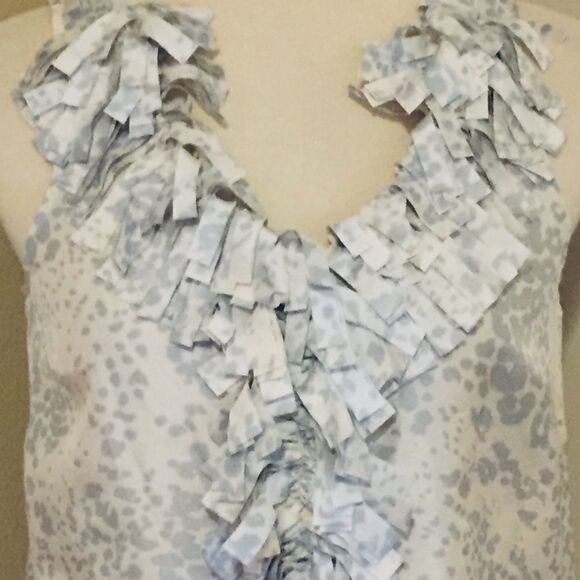J.  CREW 100% SILK FRINGE LEOPARD PRINT TA… - Picture 4 of 9